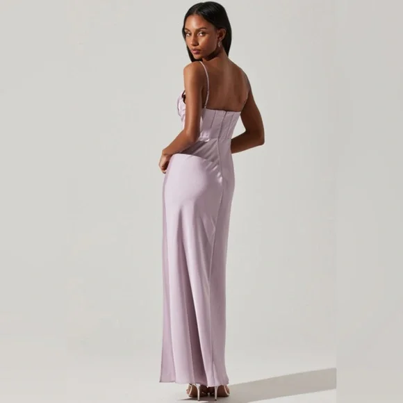knee length dresses for ladies A LINE SATIN BUSTIER MAXI DRESS – SHOP DDMINE